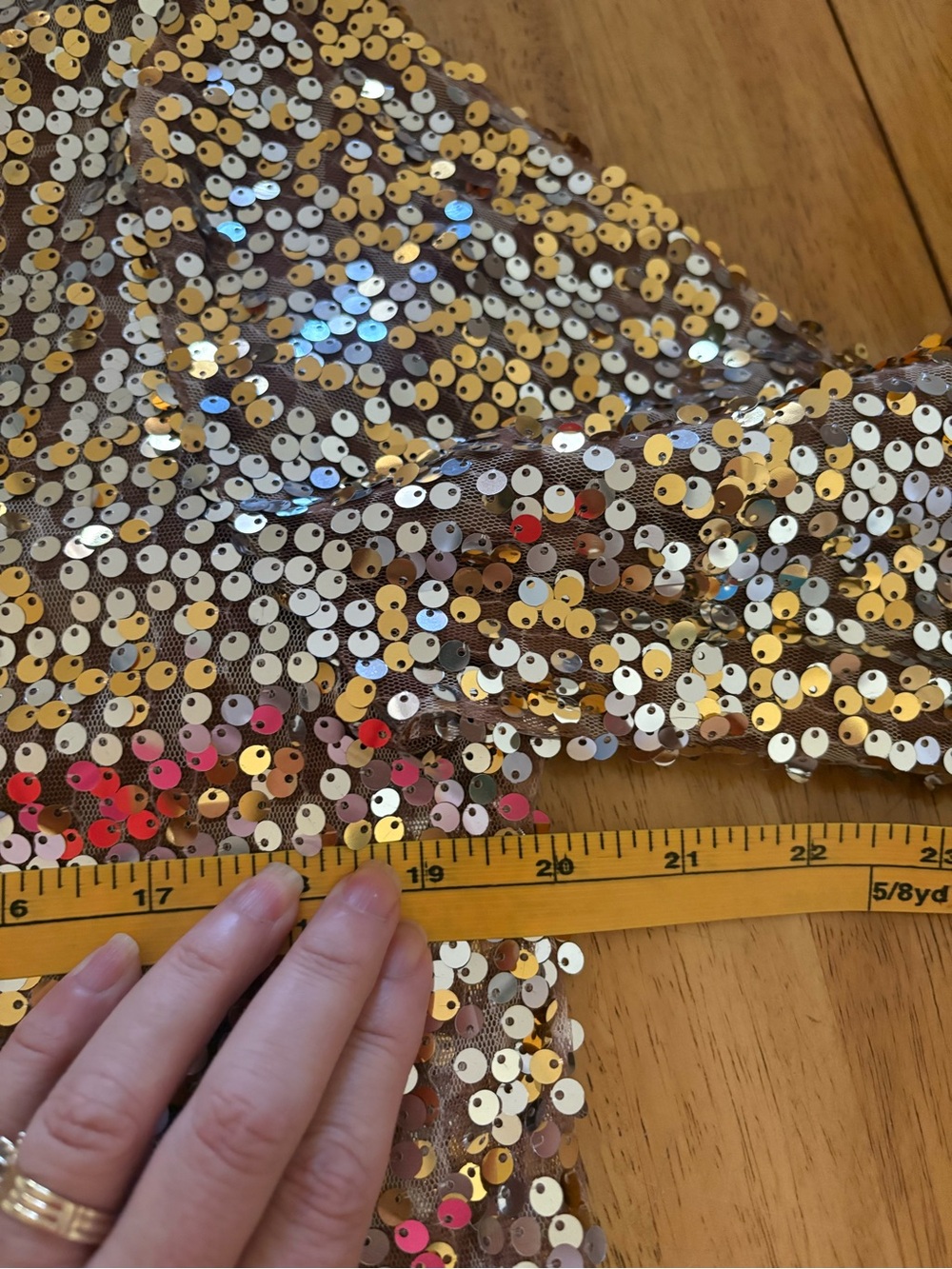 NWOT - Kris Jenner Kollection  Gold Sequin Scoop-Neck Tunic - Picture 9 of 15